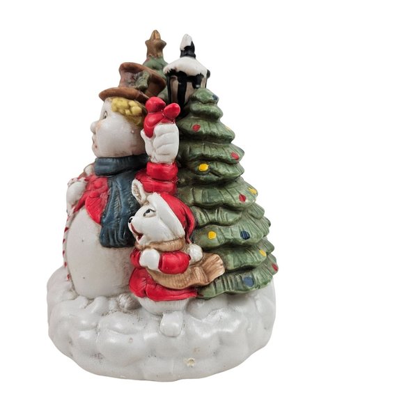 Vintage Share The Joy Christmas Holiday Tree Musical Carolers Wind Up Porcelain - Picture 5 of 10